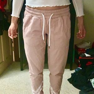 Ivory Ella Cotton tie dye stripe pink joggers